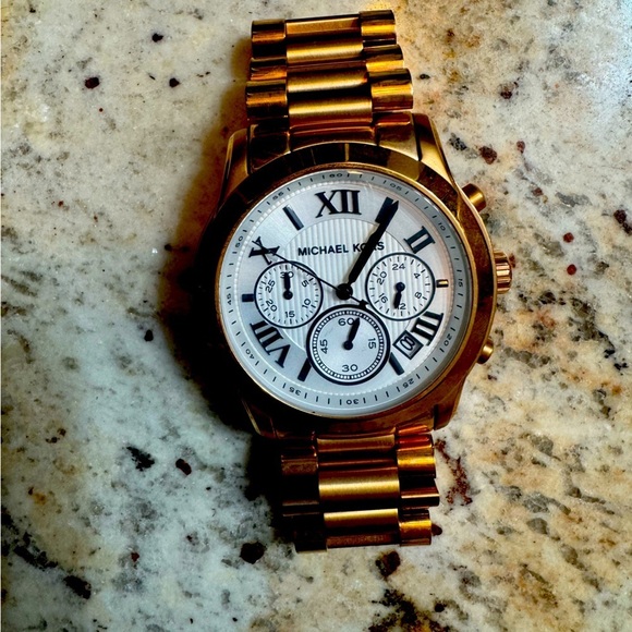 Michael Kors Chronograph Rose Gold-tone White Dial Cooper Women's Watch … - Picture 1 of 5